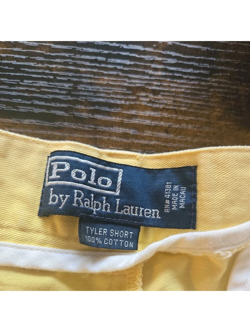 Vtg Polo Ralph Lauren Tyler Short classic Chino Yellow Mens Summer 100% Cotton